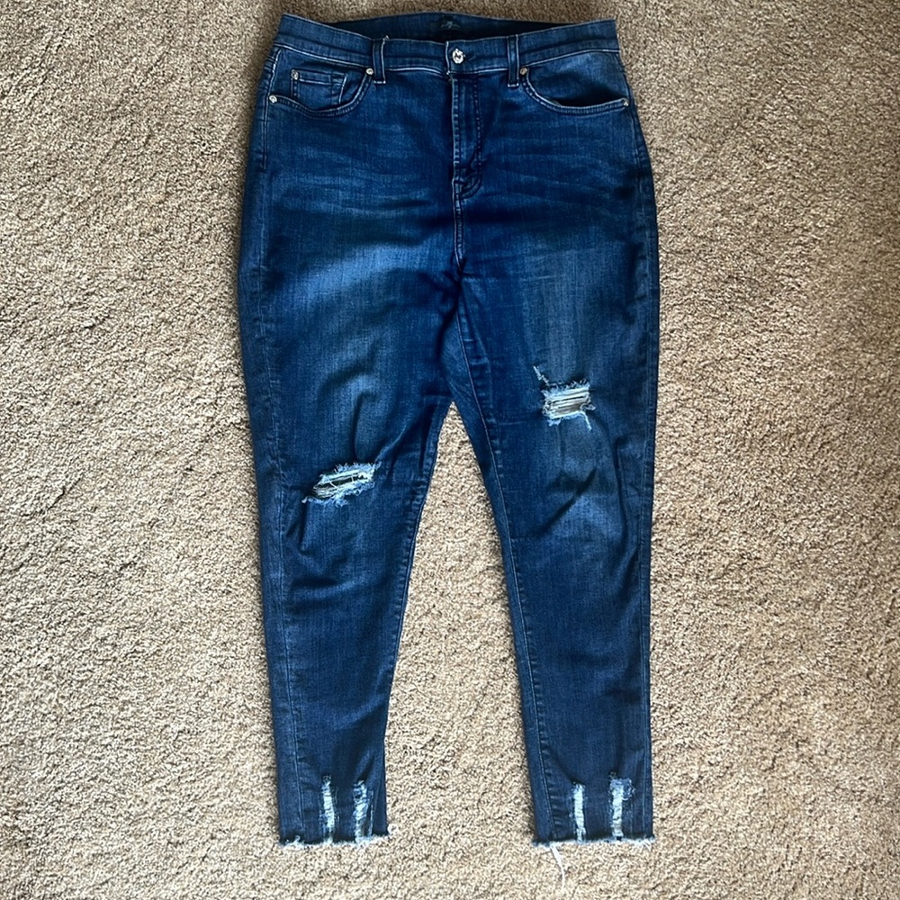 7 for all mankind high waist ankle Gwenevre 32 denim jeans